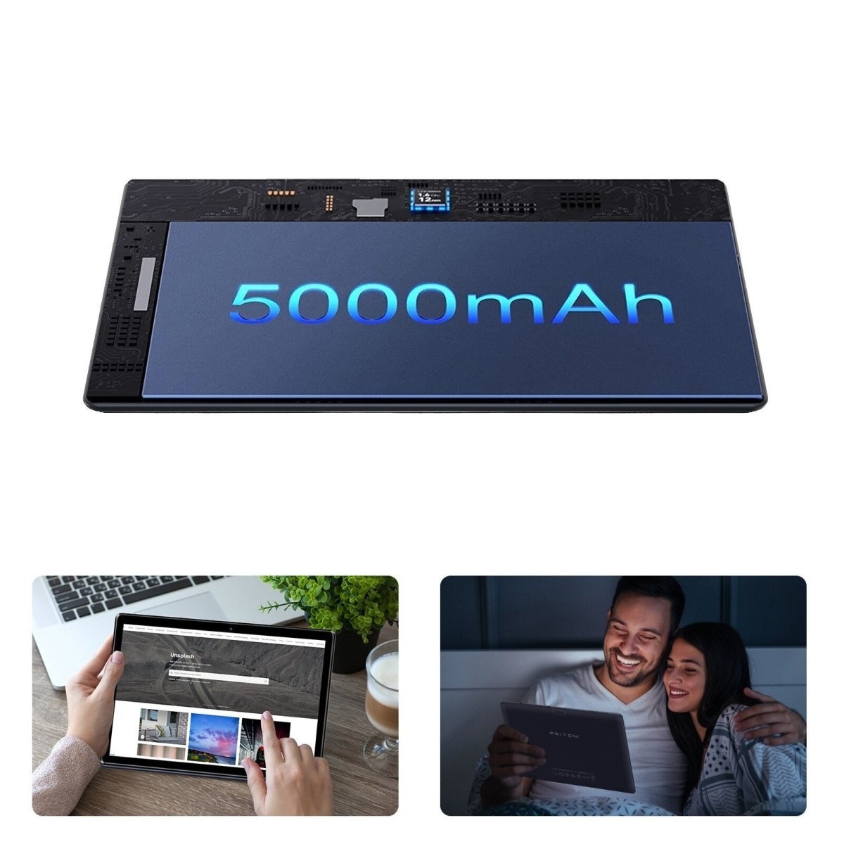 Tablet Pritom Tela 10.1" de Alta resolução design Ultrafino 32GB de memória (Preto) - Versomastore