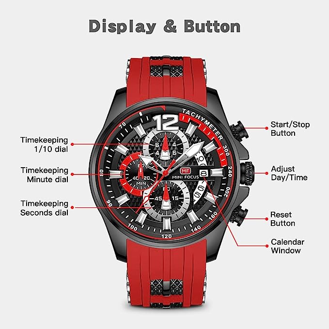 Relógio Mini Focus MF0350 Pulseira em Silicone (Vermelho) - Versomastore