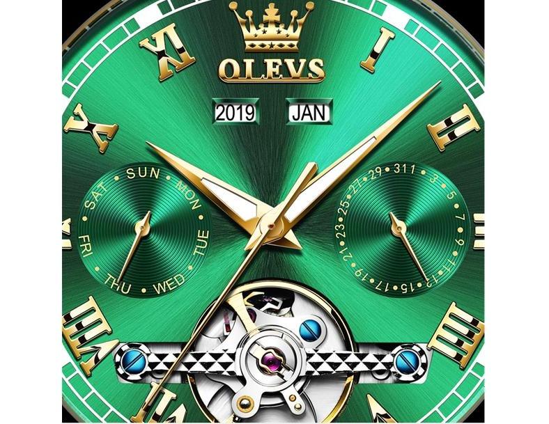 Relógio Olevs OL6607 (Verde e dourado) - Versomastore