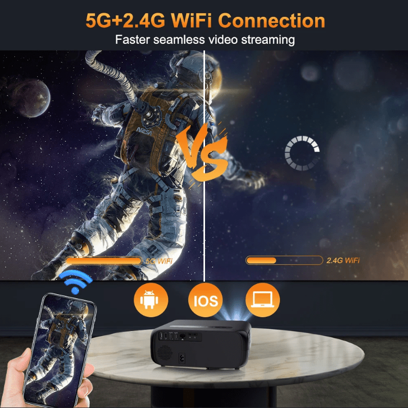 Projetor de vídeo Full HD Wifi com Sistema Android Integrado - Versomastore