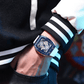 Relógio Masculino Curren design moderno e arrojado Pulseira em Silicone (Branco e azul) - Versomastore