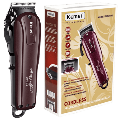 Máquina de Cortar Cabelo Kemei 2600 Sem Fio Profissional - Versomastore