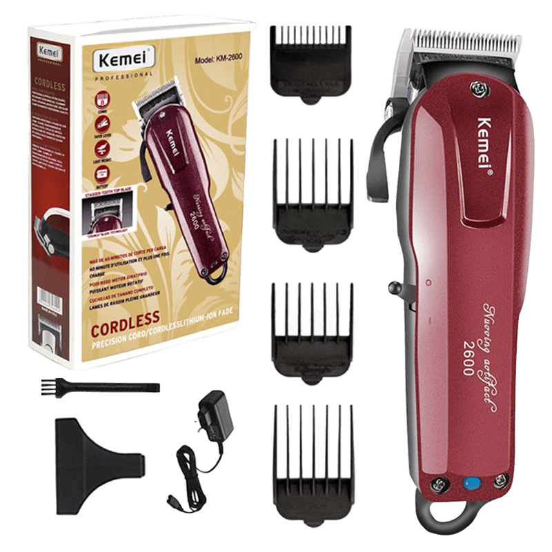 Máquina de Cortar Cabelo Kemei 2600 Sem Fio Profissional - Versomastore