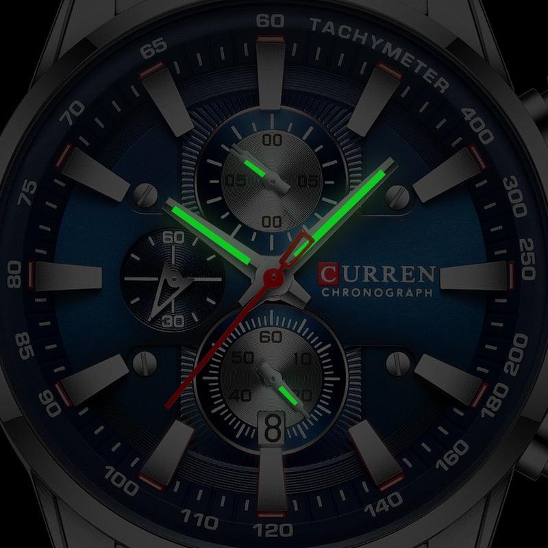 Relógio Curren CUR8351 Pulseira em aço inoxidável (Azul) - Versomastore