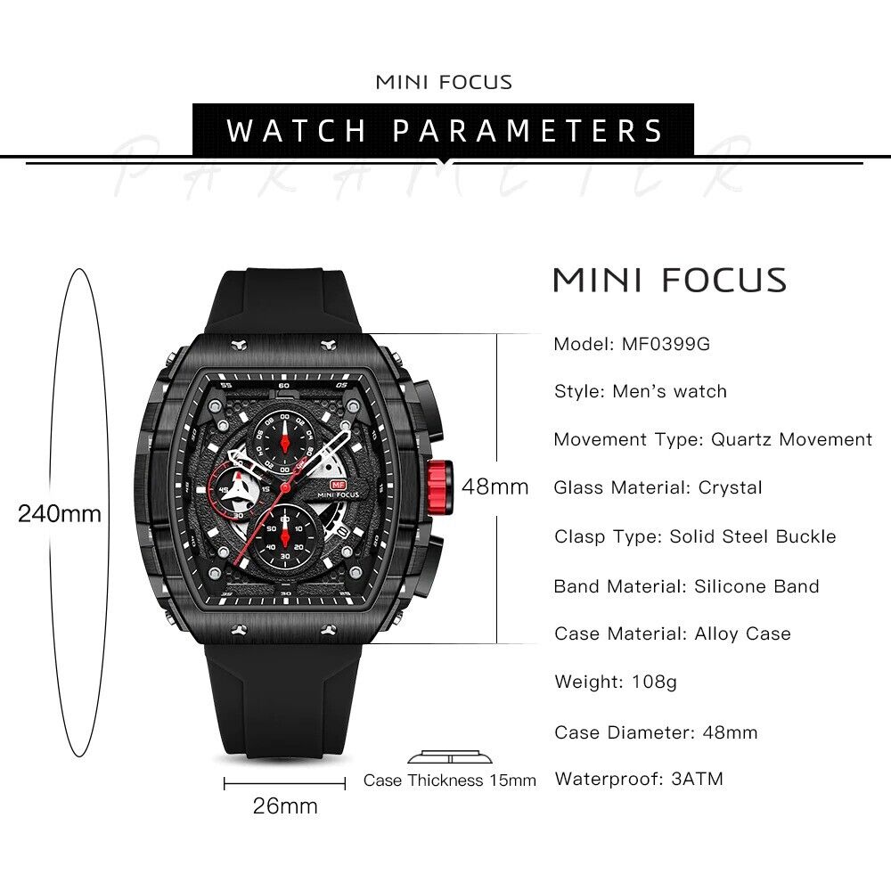 Relógio Mini Focus MF0399 (Preto) - Versomastore