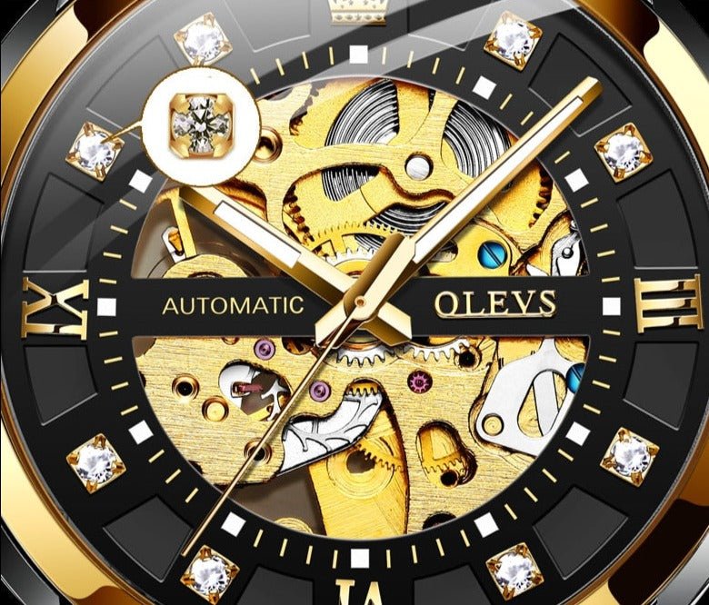 Relógio Olevs OL9901 Automático (Preto e Dourado) - Versomastore