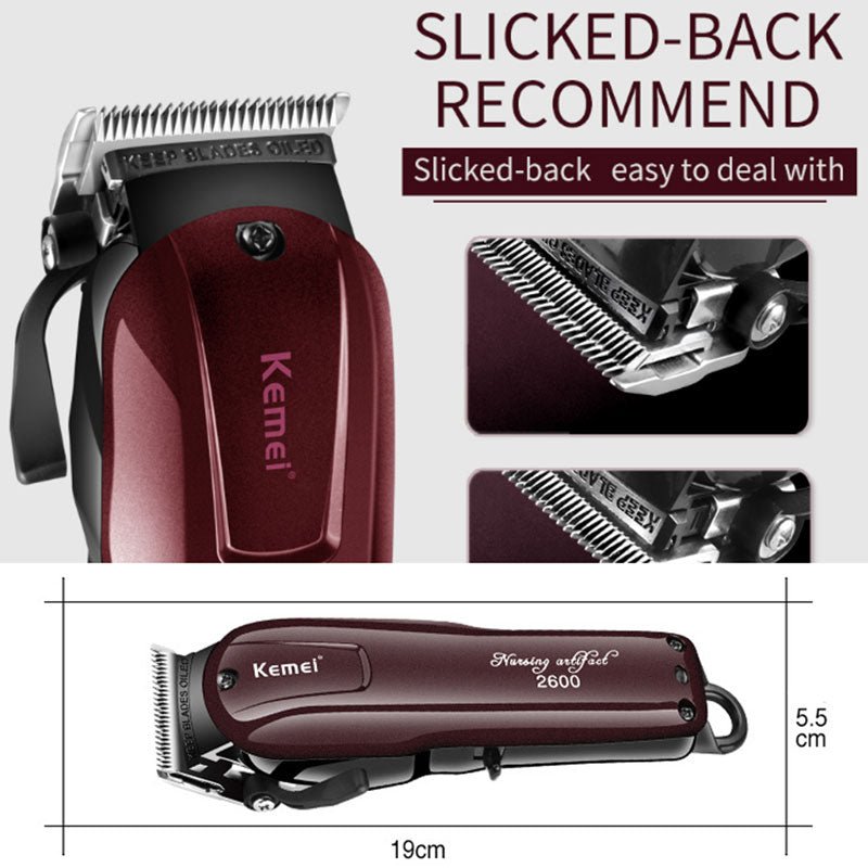 Máquina de Cortar Cabelo Kemei 2600 Sem Fio Profissional - Versomastore