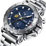 Relógio Crrju CR2294 Moderno e Arrojado (Azul Prata) - Versomastore