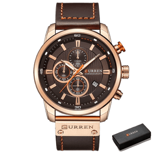 Relógio Curren CUR8291 Pulseira em Couro (Castanho Bronze) - Versomastore