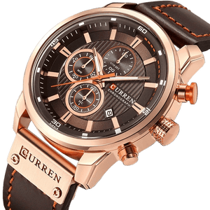 Relógio Curren CUR8291 Pulseira em Couro (Castanho Bronze) - Versomastore