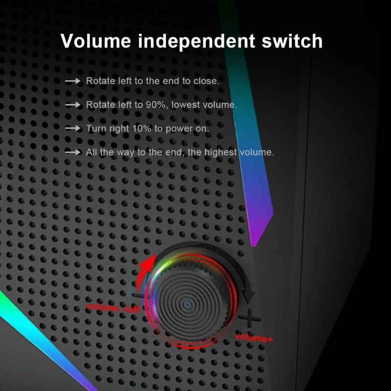 Barras de som para PC/Laptop Som Surround e luzes RGB - Versomastore