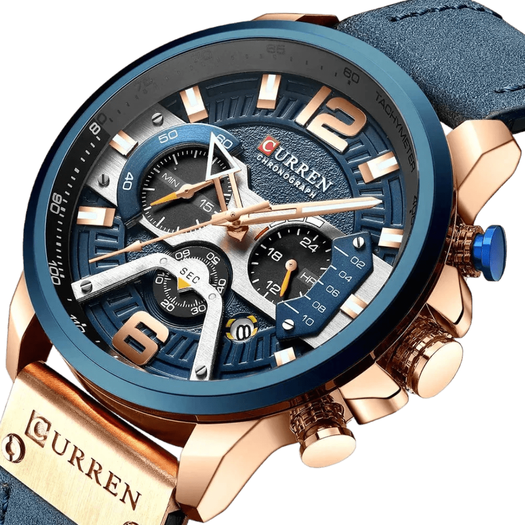 Relógio Curren CUR8329 Pulseira em Couro (Azul) - Versomastore