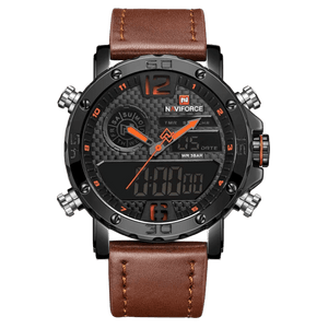 Relógio da moda Masculino de Luxo Pulseira em couro Marrom - Versomastore