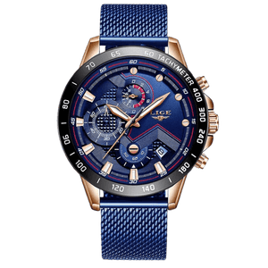 Relógio Lige LG9929 Pulseira em Aço Inoxidável (Azul) - Versomastore