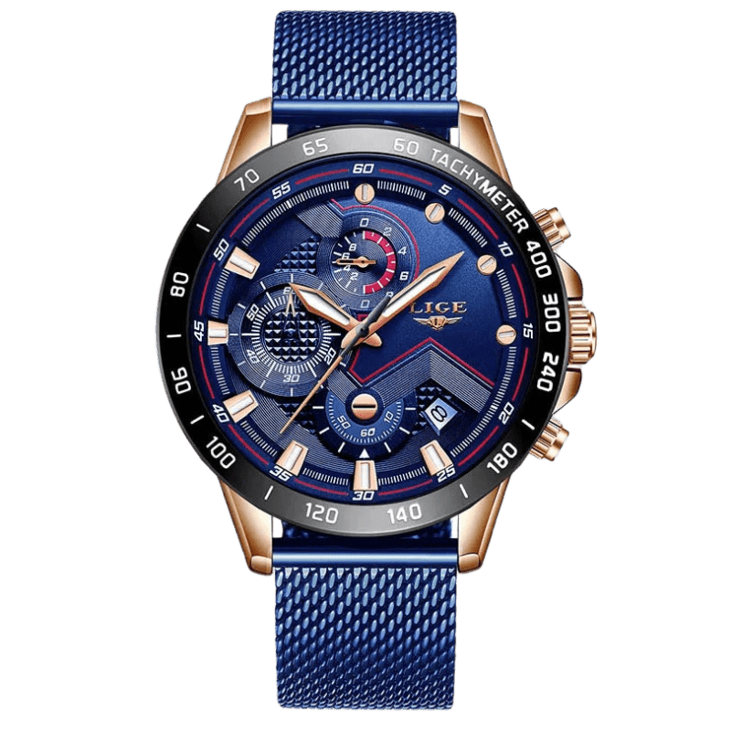 Relógio Lige LG9929 Pulseira em Aço Inoxidável (Azul) - Versomastore