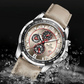Relógio Masculino de luxo com Alto padrão de qualidade Pulseira em couro cinza - Versomastore