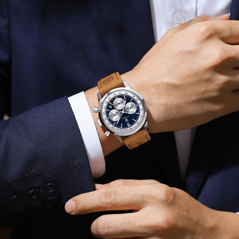Relógio Masculino de Luxo e Alta qualidade com Pulseira em Couro - Versomastore