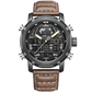 Relógio Masculino de Luxo Pulseira em couro Marrom - Versomastore
