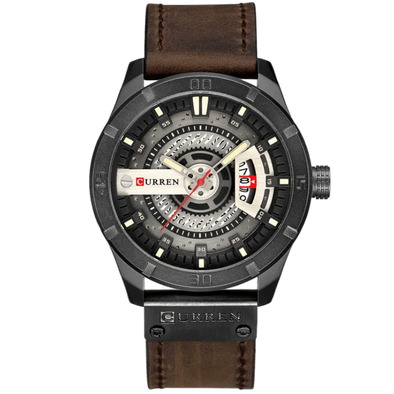 Relógio Masculino de pulso marca de luxo Pulseira em couro - Versomastore