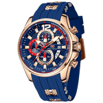 Relógio Masculino Focus elegante e moderno Pulseira em Silicone (Azul) - Versomastore