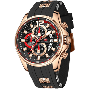 Relógio Masculino Focus Pulseira em Silicone elegante e moderno (Preto Bronze) - Versomastore
