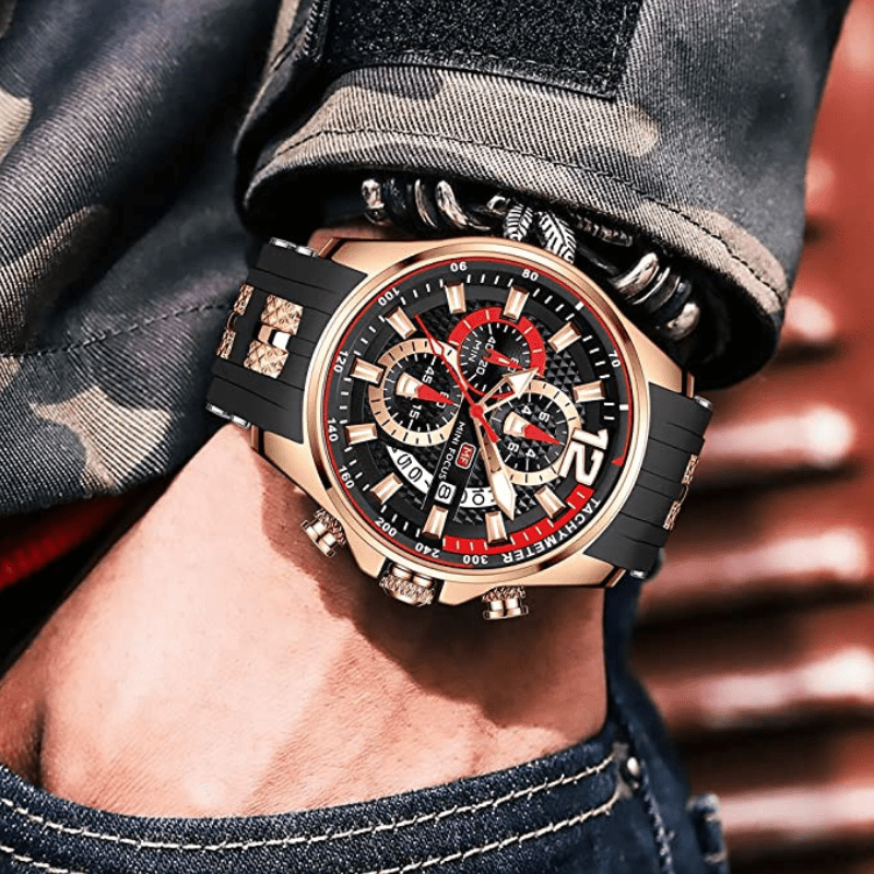 Relógio Masculino Focus Pulseira em Silicone elegante e moderno (Preto Bronze) - Versomastore