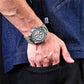 Relógio Masculino Pulseira em couro Cinza - Versomastore