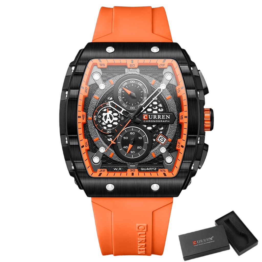 Relógio Curren CUR8442 Pulseira em Silicone (Laranja) - Versomastore