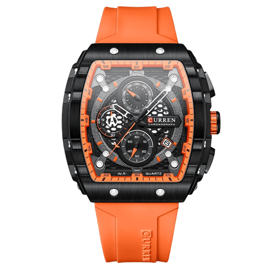 Relógio Curren CUR8442 Pulseira em Silicone (Laranja) - Versomastore