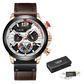 Relógio Lige LG8959 Pulseira em couro (Castanho e bronze) - Versomastore