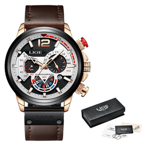 Relógio Lige LG8959 Pulseira em couro (Castanho e bronze) - Versomastore