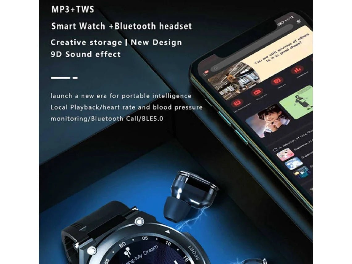 Smartwatch Lemfo T92 com Auriculares Tws (Prateado) - Versomastore
